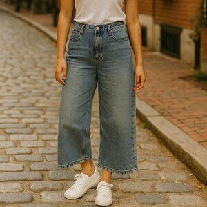 Uptus Studios Toronto Medium Blue Wash Women's Wide-Leg Jeans Size 36